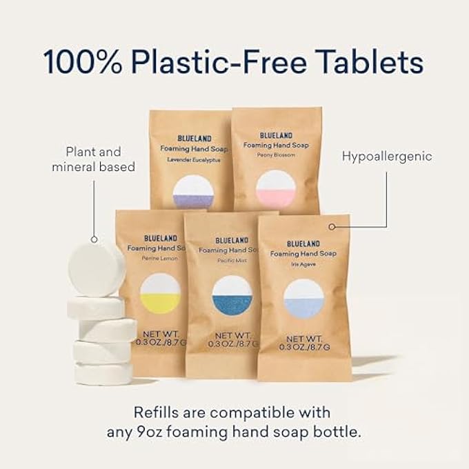 Blueland FOAMING HAND SOAP REFILL TABLETS, 4-PACK, GARDEN BLOOMS VARIETY SCENTS, ECO FRIENDLY CLEANING PRODUCTS, 4 X 9 FL OZ - Image 2